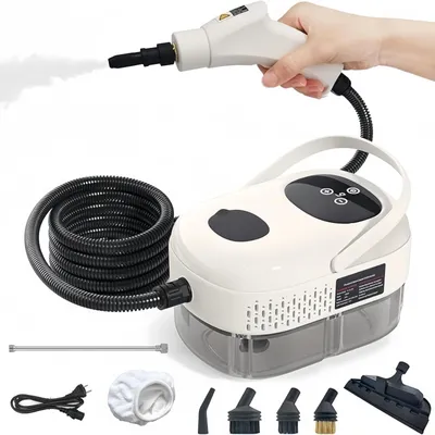 Produktbild von 2500W Handdampfreiniger,6-stufig einstellbar,1100ML,15 Sekunden schnelles Aufheizen,Tragbarer Dampfreiniger mit13 Zubehörteile,für Zuhause Küche Aut