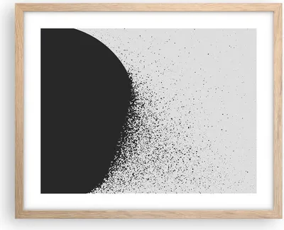 Produktbild von Gerahmtes Poster - Rahmen in heller Eiche - Abstraktion Schwarzweiß Geometrie - 50x40 cm - Wand Bild - Wanddeko - Wandbilder - Kunstposter - Wandposter - Bilderrahmen - Bilder - P2NAA50x40-4922