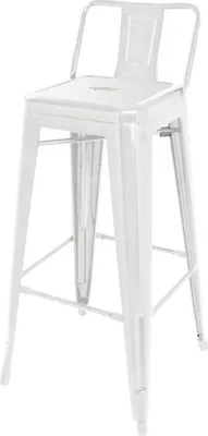 Obrázok produktu pre Oceľové stoličky Bolero Bistro s operadlom, biele (4 kusy)