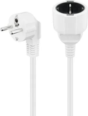 Produktbild von Stromkabel Verlängerung 5,0m weiß Schutzkontaktstecker>Schutzkontaktb.