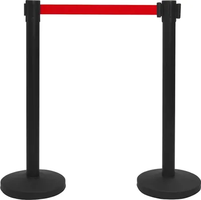 Produktbild von vidaXL Personenleitsystem Stahl Schwarz