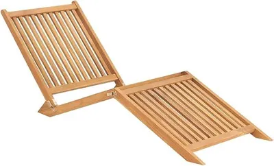 Imagen del producto de Silla de jardín plegable de madera maciza de teca, para tomar el sol junto a la piscina