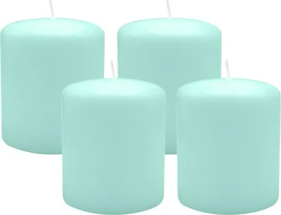Produktbild von 4er Set Adventskranzkerzen Türkis Ø 100 x 120 mm