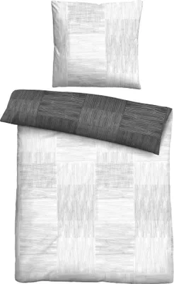 Produktbild von Biberna Satin Wendebettwäsche, Größe 155x220/80x80 cm, anthrazit