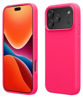 Produktbild von kwmobile Handyhülle für iPhone 17 Pro Max Hülle, für iPhone 17 Pro Max Case - Hülle Silikon - kabelloses Laden - Neon Pink