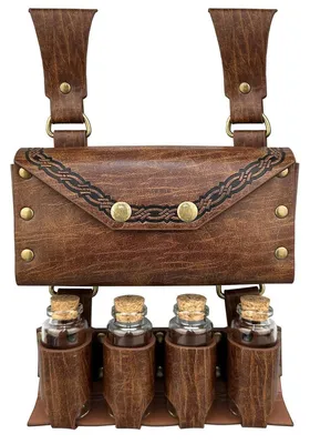 Produktbild von Gürteltasche Kunstleder mit 4 Zaubertrankfläschchen Hellbraun A