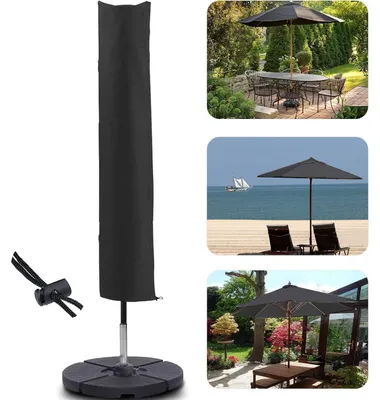Produktbild von Sonnenschirmhülle 153x30x30cm Wasserdicht Reißfest 600D Oxford PVC Schwarz