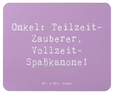 Produktbild von Mr. & Mrs. Panda Mousepad Spruch Spaßiger Onkel - Lavendeltraum - Geschenk, Dankeschön, Patenonkel, pc mausunterlage, Lächeln, Geburtstag, Mauspad, Ersatzvater, Mouse Pad