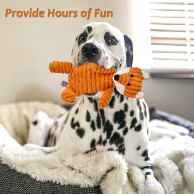 Imagen del producto de Juego de juguetes para perros, set de 5 piezas, de felpa, con chirridos, ideal para cachorros y perros