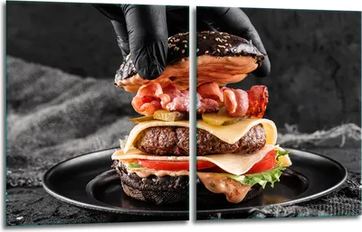 Produktbild von Herdabdeckplatten 2x40x52 Glaskeramikfeld 2-Teilig Glas Spritzschutz Hamburger