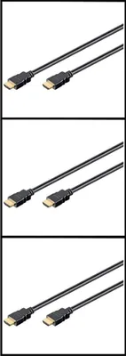 Produktbild von 3er Set HDMI High Speed Rundkabel mit einer Länge von 1m