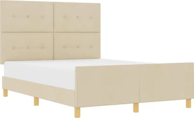 Immagine prodotto di vidaXL Struttura letto con testiera crema 140 x 200 cm in tessuto