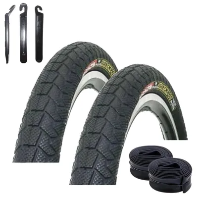 Produktbild von 2 x Kenda K-907 Krackpot BMX Fahrradreifen 58-406 (20 x 2.25) Schwarz + 2 x passende Schläuche DV inkl. Reifenheber
