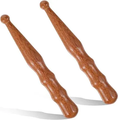 Immagine prodotto di Stick da massaggio per la schiena - Legno - Rilassamento del corpo - Legno di sandalo tradizionale - 14,2 cm - Colore del legno