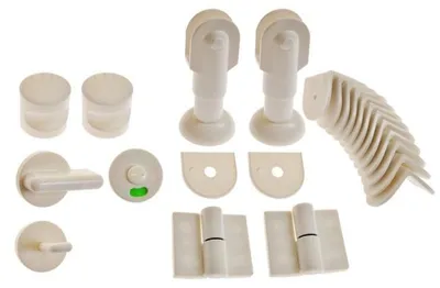 Produktbild von Toilettenkabine links Komplett-Set weiß 12-18 mm Plattenstärke Polypropylen