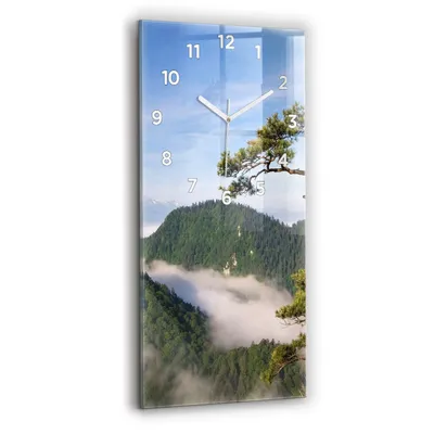 Produktbild von Wallfluent Wanduhr – Stilles Quarzuhrwerk - Uhr Dekoration Wohnzimmer Schlafzimmer Küche - Zifferblatt - weiße Zeiger - 30x60 cm - Sokolica Wierch in Pieniny