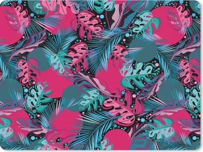Produktbild von MuchoWow® Mauspad Mousepad Blätter - Hawaii - Design - Rosa - Blau 23x19 cm - Mousepads - Maus Mat - Pad - Mausunterlage - Schreibtischunterlage - Mauspad
