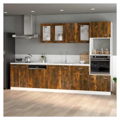 Produktbild von Küchenschrank Unterschrank aus Raucheiche, 60 x 46 x 81,5 cm, Holzwerkstoff