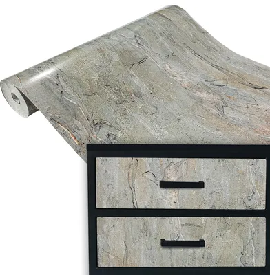 Produktbild von Klebefolie Möbel 45x100 cm - Griechischer Naturstein - Möbelfolie selbstklebend in Deko-Stil - Folie für Möbel zur einfachen Renovierung von Türen, Tischen und Regalen - Klebefolie dekorativ und abwaschbar