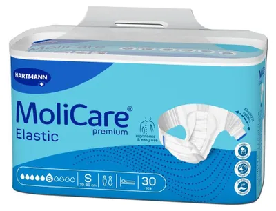 Produktbild von HARTMANN MoliCare Premium Elastic 6 Tropfen Karton Hüft-/Bauchumfang 70-90 cm, S 3x 30 Stück