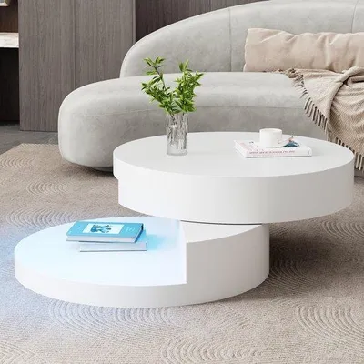 Obrázok produktu pre Otočný konferenčný stolík s 360° LED osvetlením, valcovitý tvar