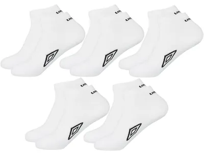 Produktbild von Umbro Herren Baumwolle Knöchelsocken Weiß Kurze Socken 5er-Packung Gr.43-46