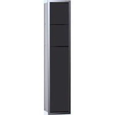 Produktbild von Moderner Badezimmer-Schrank für Toiletten mit feuchten Handtüchern - Chrom/ schwarz Oberfläche - auswählbarer Türgriff - 975027950