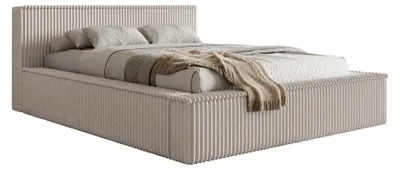 Produktbild von Selsey AFFOLIO - Polsterbett mit Breitcord-Bezug und Stauraum, Greige, 160x200 cm