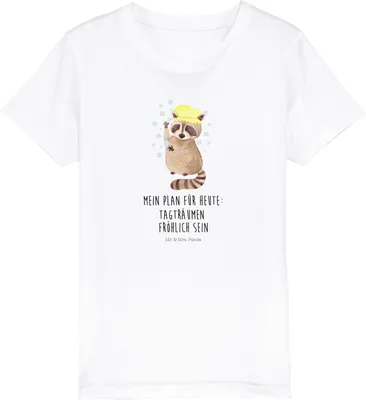 Produktbild von Mr. & Mrs. Panda Kindershirt Waschbär 5-6 Jahre (110/116) - Weiß - Geschenk, Kleinkinder T-Shirt, Seifenblasen, Kleinkind, Kinder, Plan, Fröhlich, Jungen, Teenager