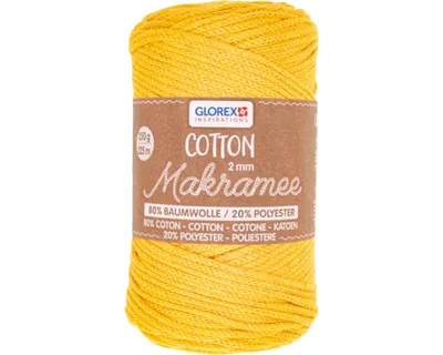 Produktbild von Makramee Baumwolle gewebt senfgelb 2 mm 225 m 250 g