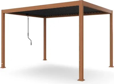 Image de Blumfeldt Pergola LuminaHaven 3x4 m - Cadre Aluminium, Toit à lamelles amovible, Protection UV & intempéries, Pergola Jardin Extérieur, Antirouille, Utilisation toute l'année