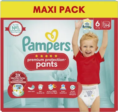 Obrázok produktu pre Pampers – Plienky – Plienky Premium veľkosť 6 (od 15 kg) – 64 plienky – 1 kus