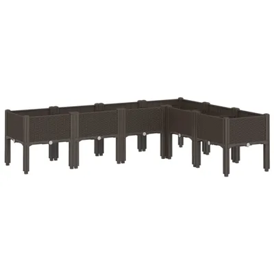 Produktbild von vidaXL Pflanzkasten mit Beinen Braun 160x120x42 cm PP