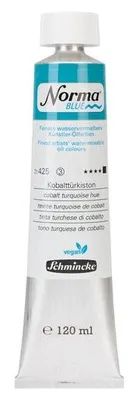 Produktbild von Schmincke Norma Blue wasservermalbare Ölfarbe 120 ml Tube - 425 Kobalttürkis hue