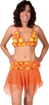 Produktbild von Kostümzubehör Hawaii Set orange 2-tlg.