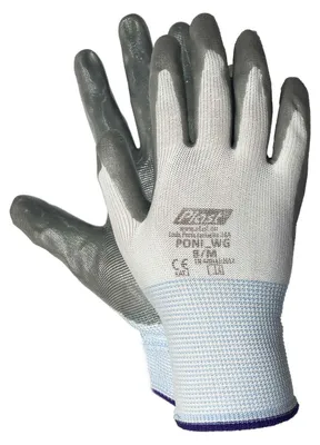 Produktbild von 12 Paar Arbeitshandschuhe Montagehandschuhe Nylon-Nitril Größe M-8 Unisex grau