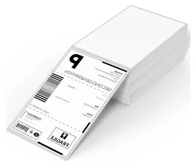 Produktbild von 500 Stück 4" x 6" (102mm×152mm) Versandetiketten für DHL Thermoetiketten Fanfold
