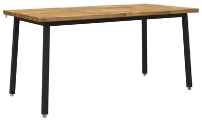 Imagen del producto de Mesa cuadrada para comedor, 160 x 70 x 75 cm, madera maciza de acacia, color blanco