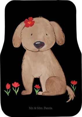 Produktbild von Mr. & Mrs. Panda Auto Teppich Hund Dame - Schwarz - Geschenk, Autoteppich, Sprüche, Hundebesitzer, Niedlich, Liebenswert, Automatte, Fußmatte, Hunde, Liebe, PKW
