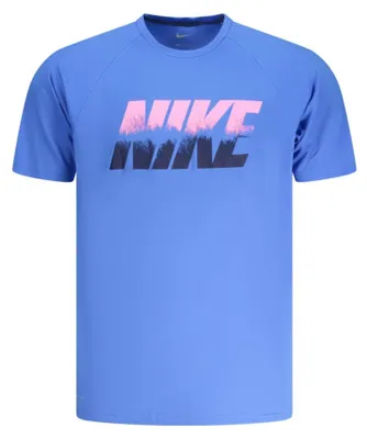 Produktbild von Atmungsaktives Herren T-Shirt Blau mit Druck und Rundhals