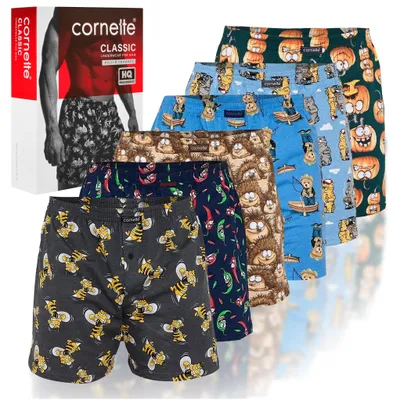 Productafbeelding van CORNETTE Heren Losse Boxershorts 6-Pack, 100% Katoenen Ondergoed, Diverse Patronen, Maat XL
