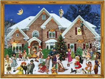Produktbild von Adventskalender "Viktorianisches Haus" mit Silberglitzer