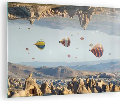 Produktbild von Bilder auf glas - Einteilig - Surrealismus Flug Luftballons - 70x50cm - Glasbilder - Wandbilder - Bilder - Wanddekoration aus Glas - Glas Bilder - Wandbild auf Glas - GAA70x50-4454