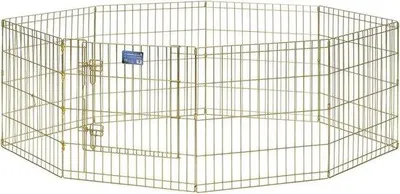 Produktbild von Famanu Faltbare Metall-Hundeübungsecke -  Haustierbox mit Tür - Goldzink - 60,96 x 60,96 cm