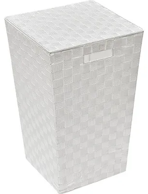 Produktbild von Ausgestellter Wäschekorb aus weißem Polyester