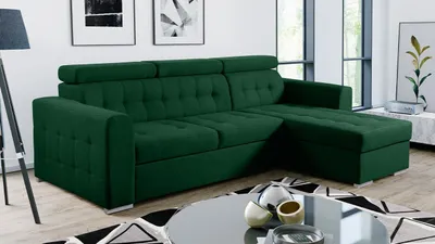 Obrázek produktu pro Rozkládací sedačka s úložným prostorem GRANADA - zelená, pravý roh