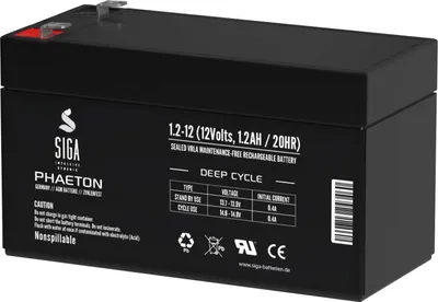 Produktbild von LANGZEIT GEL Akku 12V 1,2Ah mit 10 Jahren konstruktiver Lebensdauer