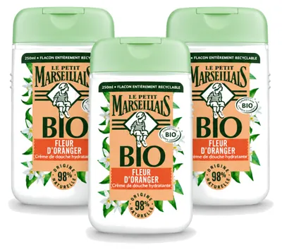 Produktbild von 3 x Le Petit Marseillais Duschgel Orangenblüte - 250 ml - Vorteilspackung - 3 Stücke