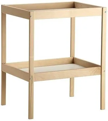 Productafbeelding van Baby Verschoontafel - Babycommode - Babyverzorging - Massief beukenhout - 72 x 53 x 87 cm - Natuurlijk