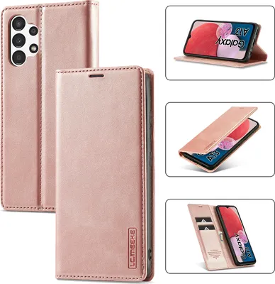 Obrázek produktu pro Galaxy A13 4G Kožené pouzdro s funkcí stojánku a držákem karet, peněženkový design pouzdro pro Samsung Galaxy A13 4G Růžový